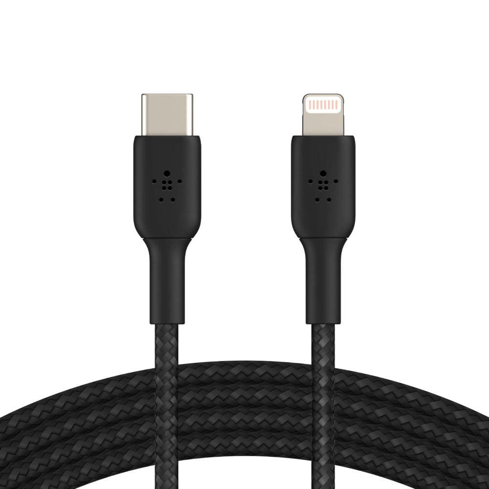 Belkin BoostCharge Braided Lightning to USB-C Cable (2m/6.6ft) - Black(CAA004bt2MBK), 480Mbps, 10K+ bend, Apple iPhone / iPad / Macbook, 2YR Belkin BoostCharge Braided Lightning to USB-C Cable (2m/6.6ft) - Black(CAA004bt2MBK), 480Mbps, 10K+ bend, Apple iPhone / iPad / Macbook, 2YR
